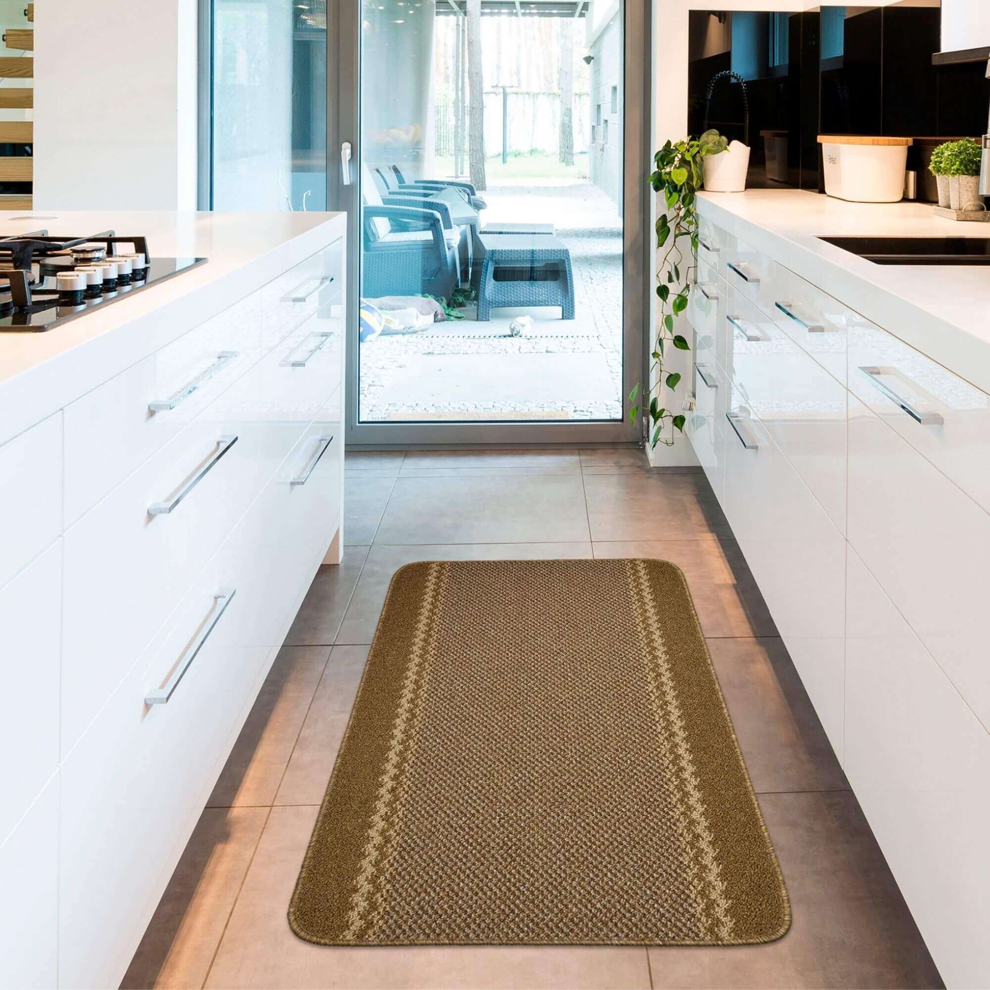 Washable Bordered Brown Rug | 116Br - Bargainia.com - 5060676067542 - KIL026004