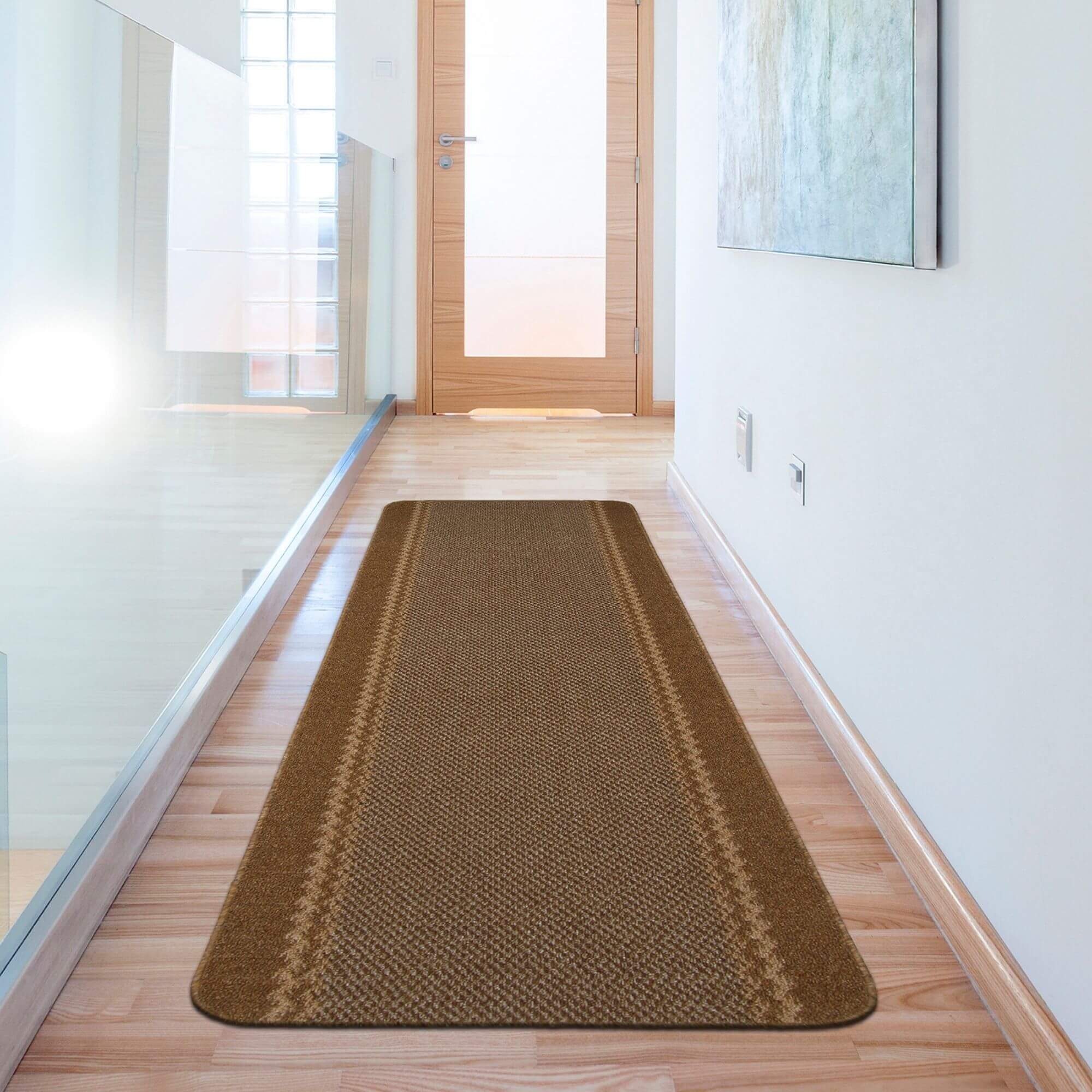 Washable Bordered Brown Rug | 116Br - Bargainia.com - 5060676067542 - KIL026004