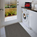 Washable Bordered Dark Grey Rug | 110D - Bargainia.com - 