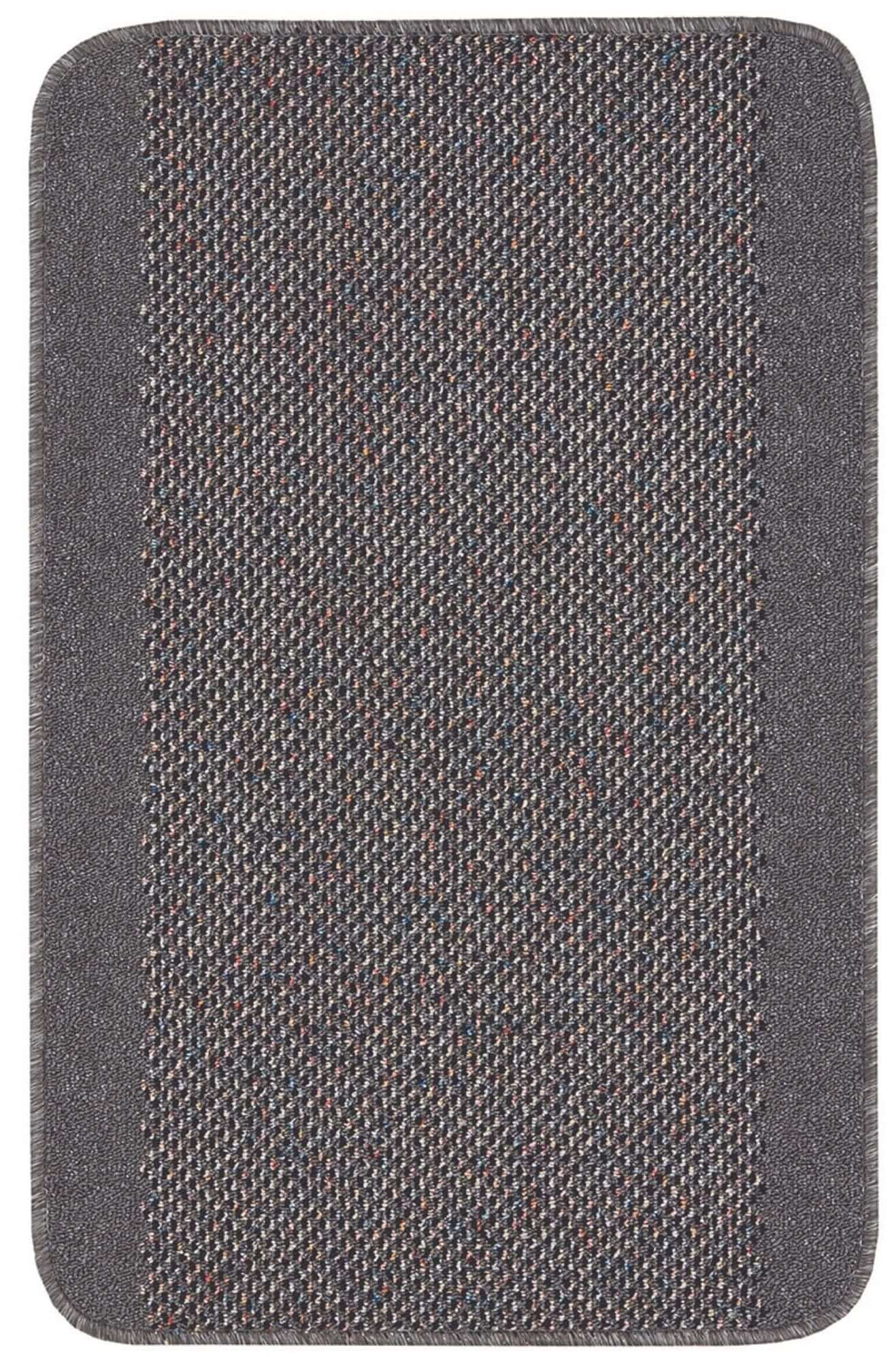 Washable Bordered Dark Grey Rug | 110D - Bargainia.com - 