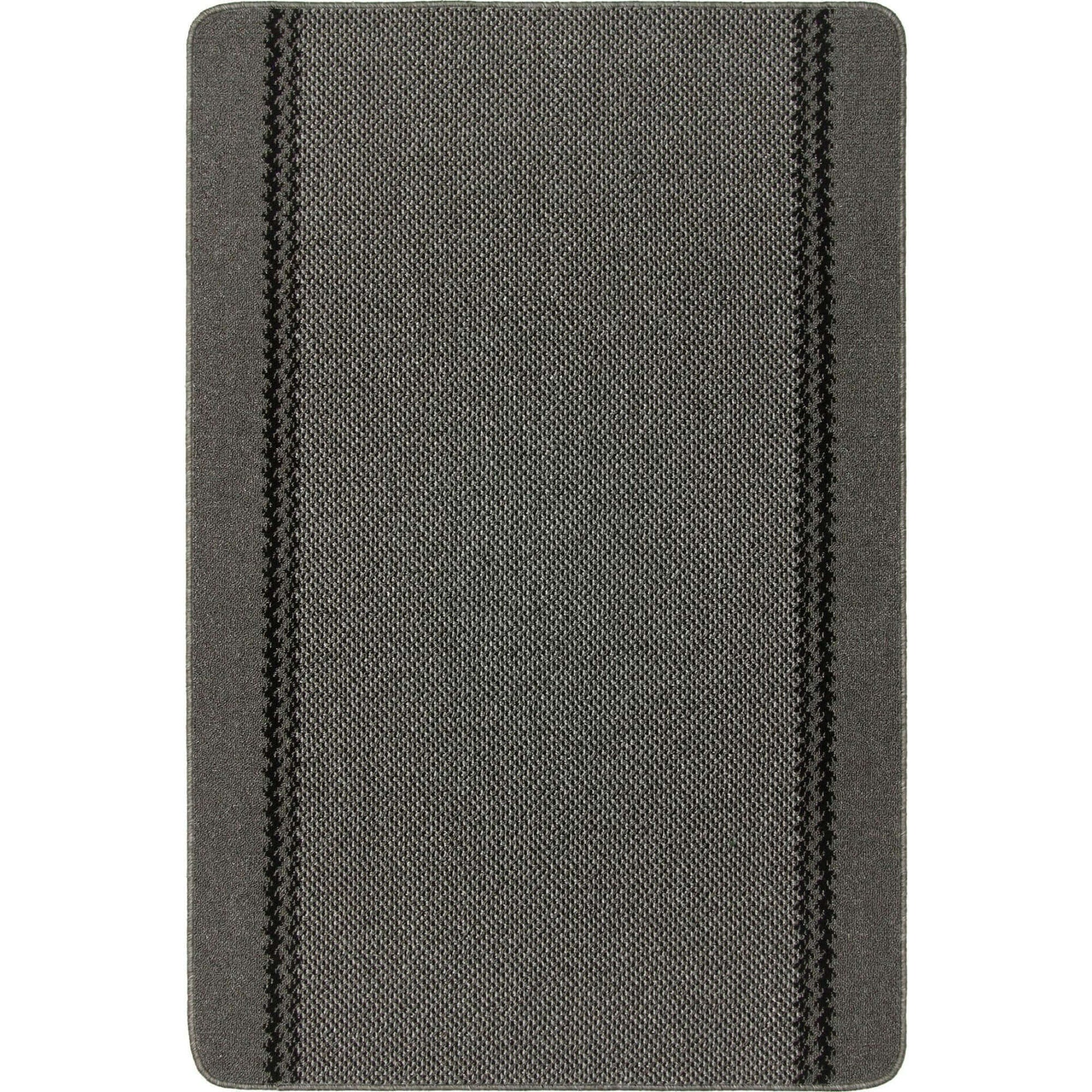 Washable Bordered Dark Grey Rug | 116D - Bargainia.com - 5060676067375 - KIL022005