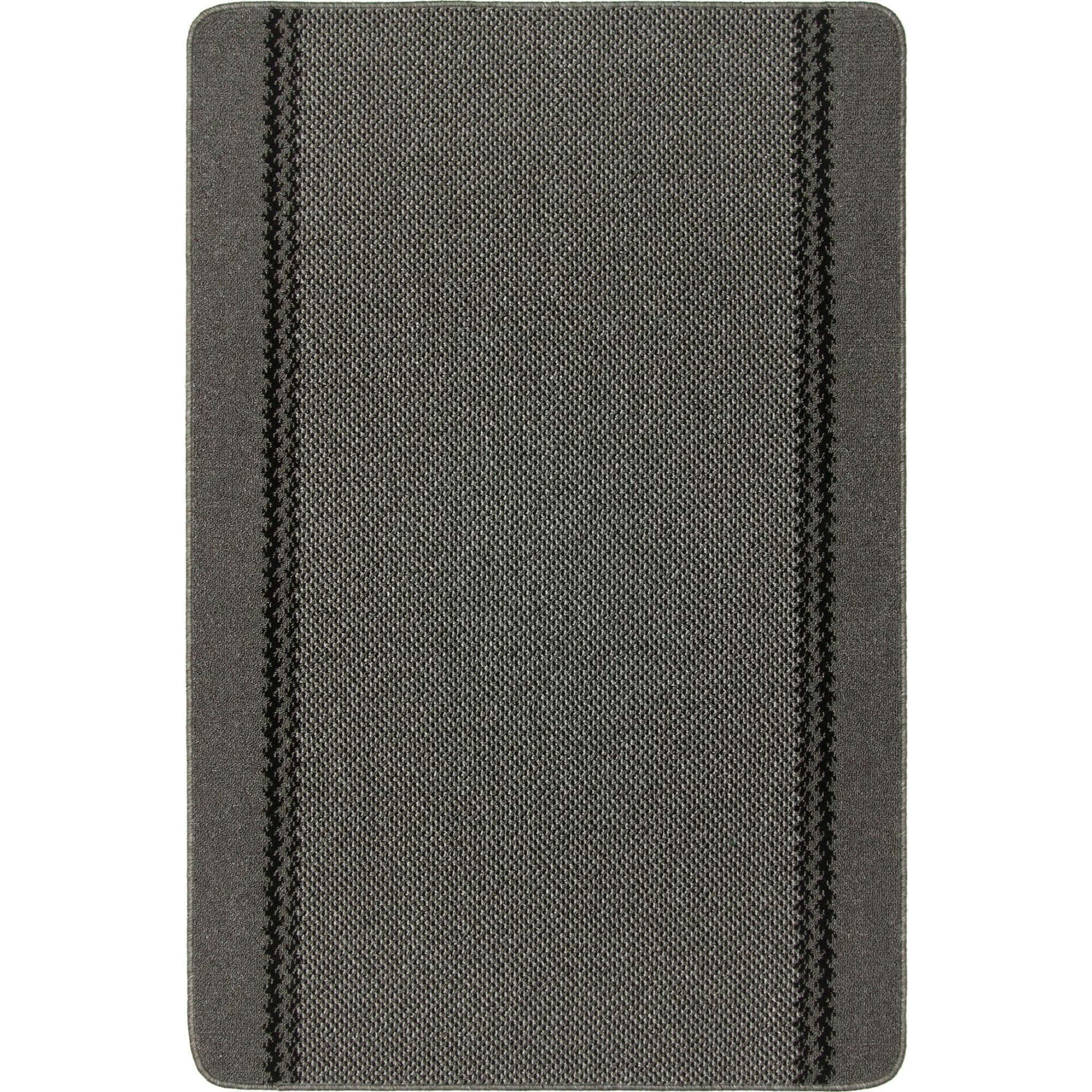 Washable Bordered Dark Grey Rug | 116D - Bargainia.com - 5060676067375 - KIL022005