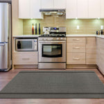 Washable Bordered Dark Grey Rug | 116D - Bargainia.com - 