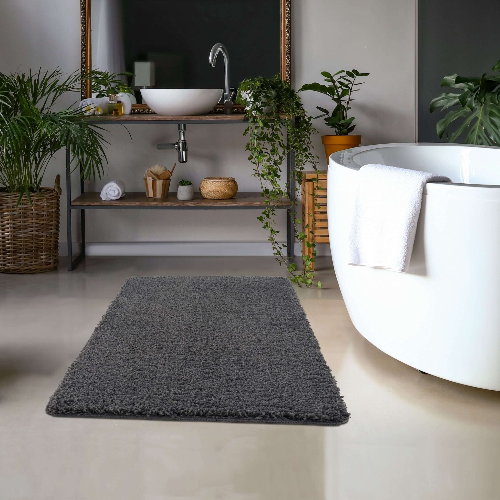 Washable Charcoal Shaggy Rug - Bargainia.com - 5026134539648 - MYRUGX_CHARCL_067X150