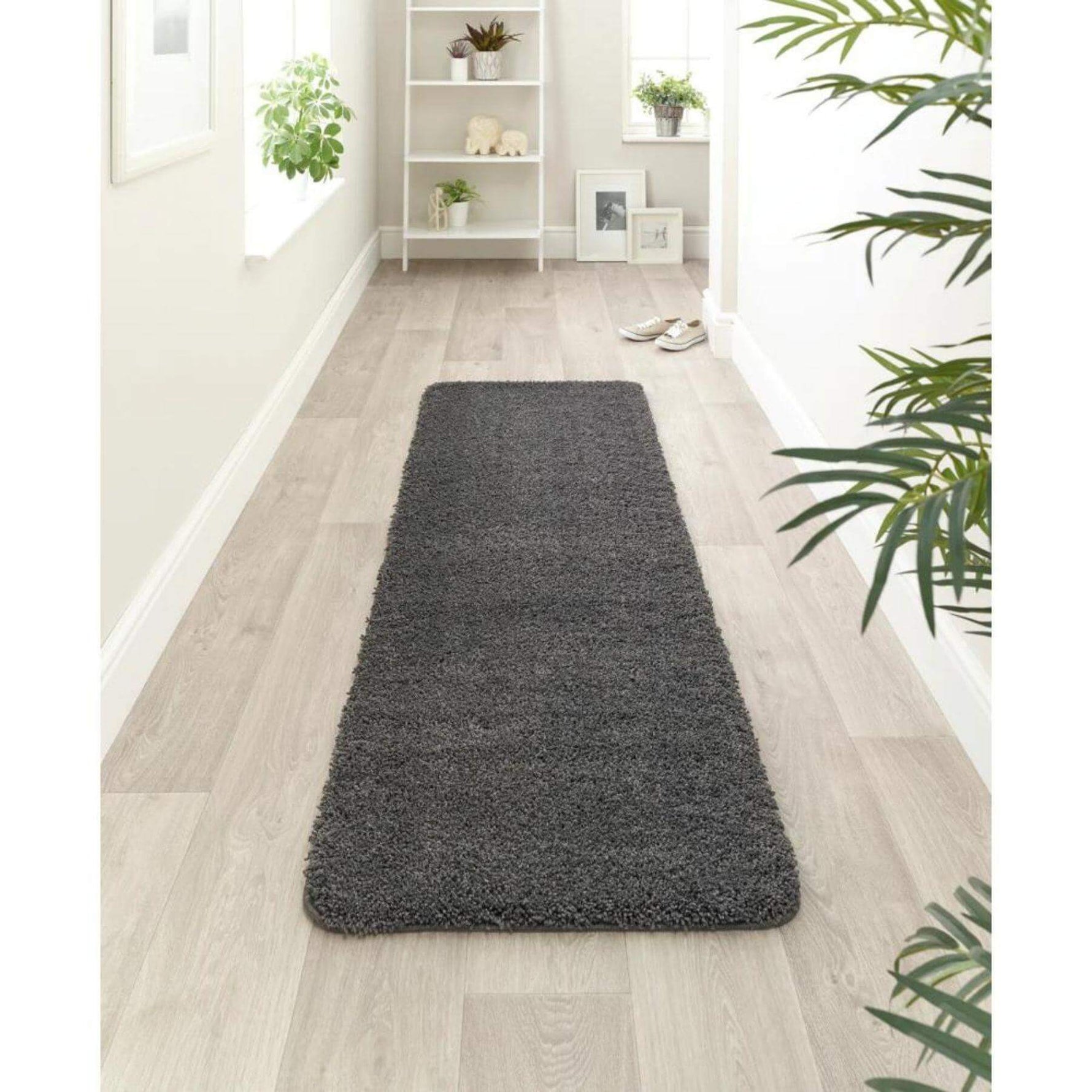 Washable Charcoal Shaggy Rug - Bargainia.com - 