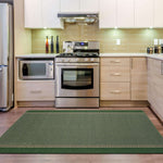 Washable Designer Bordered Green Rug | 116Gr - Bargainia.com - 