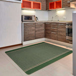 Washable Designer Bordered Green Rug | 116Gr - Bargainia.com - 