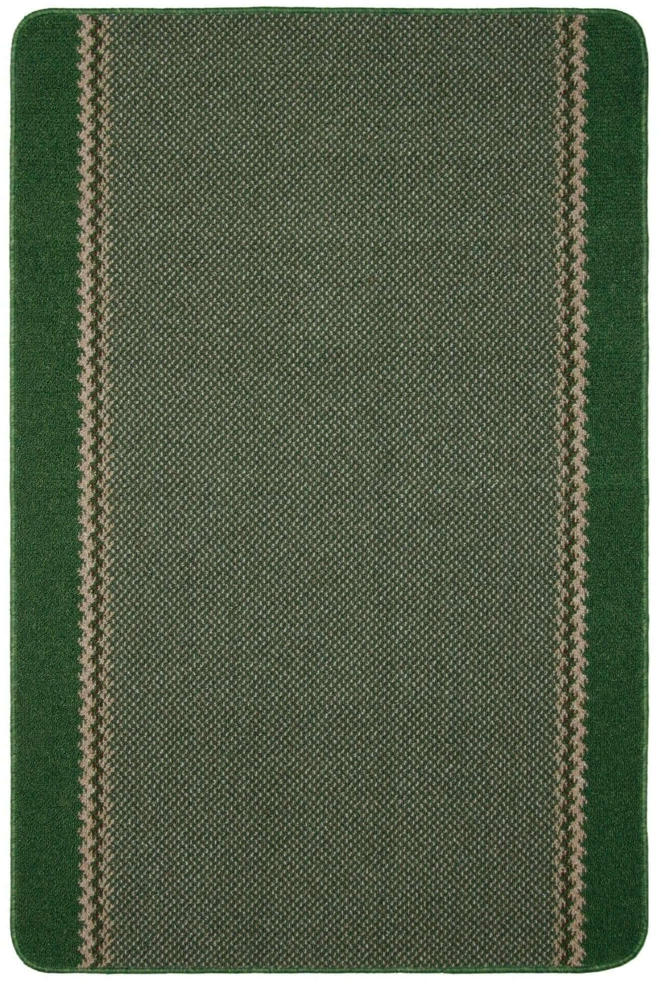 Washable Designer Bordered Green Rug | 116Gr - Bargainia.com - 