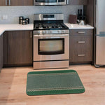 Washable Designer Bordered Green Rug | 116Gr - Bargainia.com - 