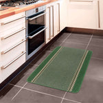 Washable Designer Bordered Green Rug | 116Gr - Bargainia.com - 