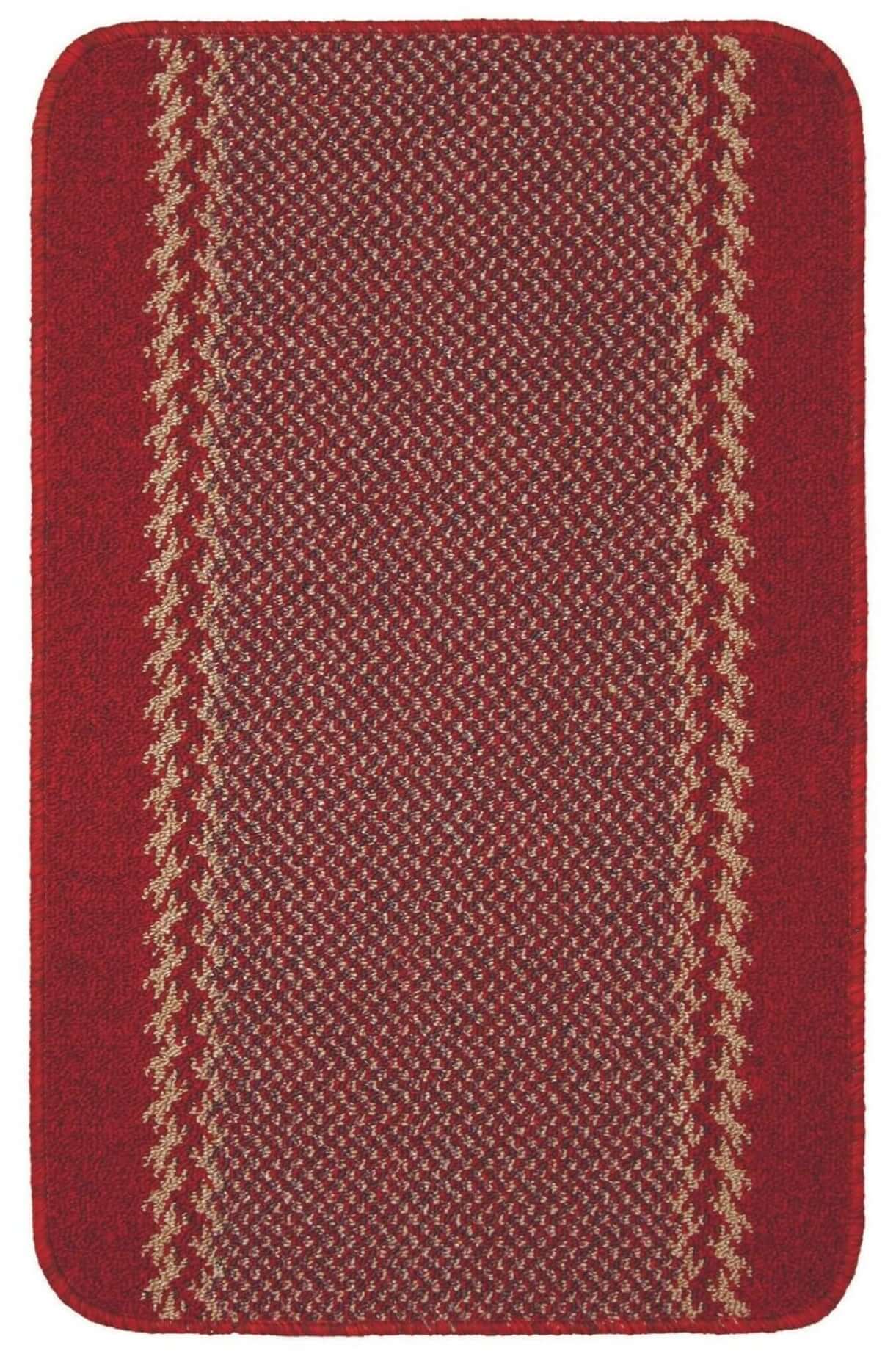 Washable Designer Bordered Red Rug | 116R - Bargainia.com - 