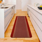 Washable Designer Bordered Red Rug | 116R - Bargainia.com - 