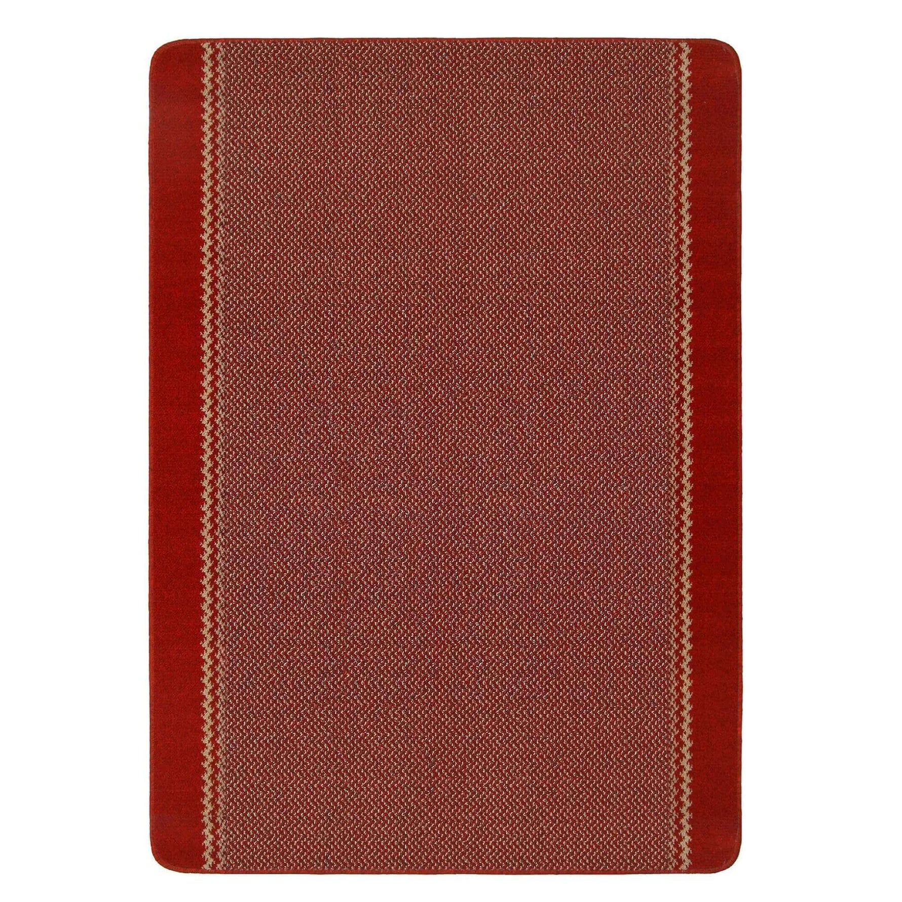 Washable Designer Bordered Red Rug | 116R - Bargainia.com - 