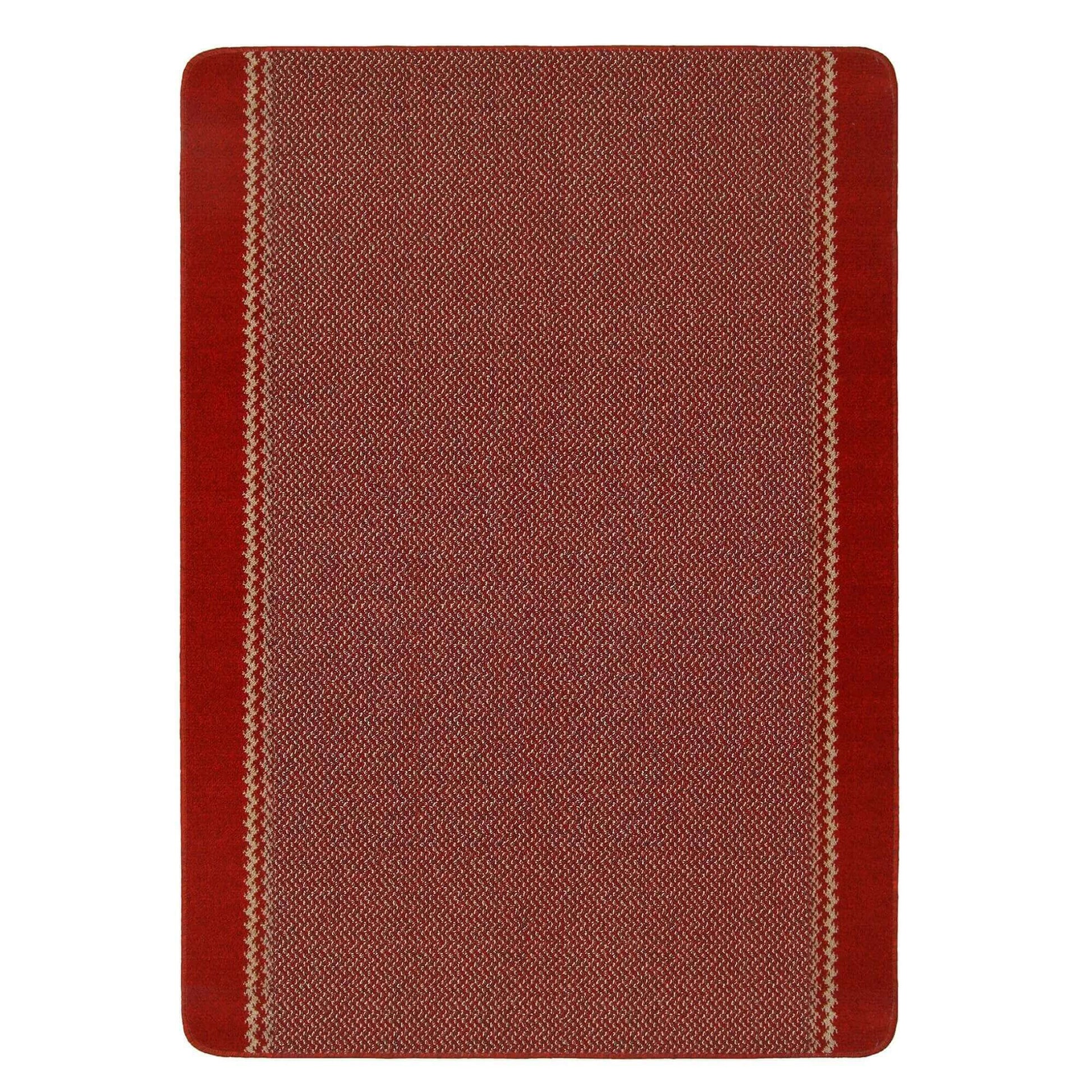 Washable Designer Bordered Red Rug | 116R - Bargainia.com - 5060676067382 - KIL022007