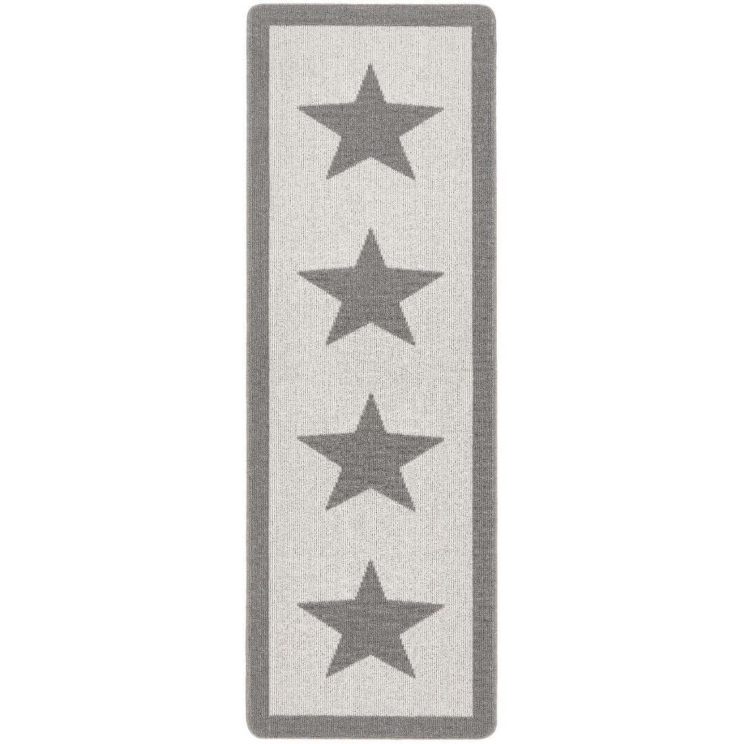 Washable Mat and Runner Star Design - Bargainia.com - 5026134546349 - MUSTAR_SILVER_067X200