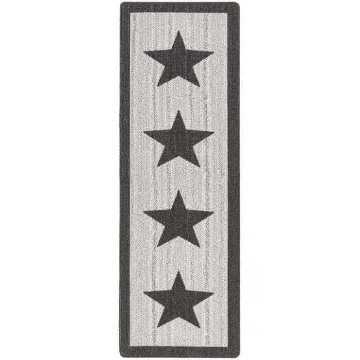 Washable Mat and Runner Star Design - Bargainia.com - 5026134546387 - MUSTAR_CHARCL_067X200