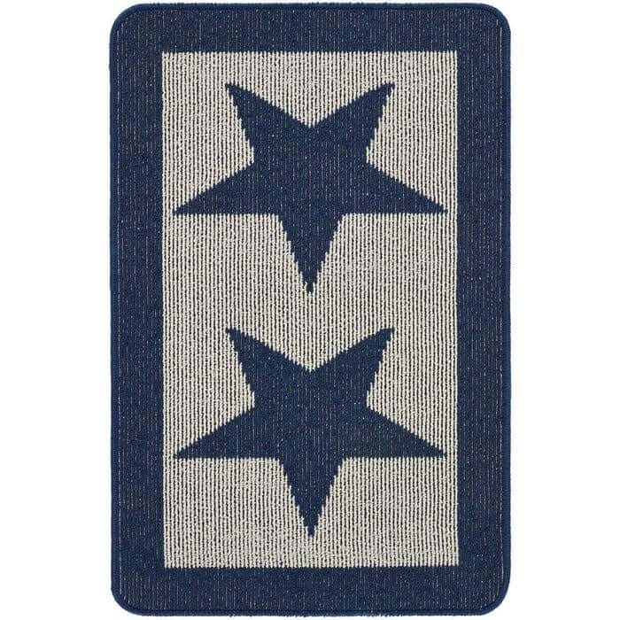 Washable Mat and Runner Star Design - Bargainia.com - 5026134604452 - MUSTAR_NAVYXX_067X100