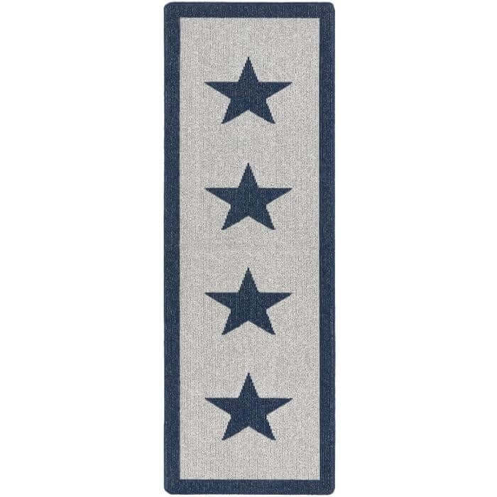 Washable Mat and Runner Star Design - Bargainia.com - 5026134604476 - MUSTAR_NAVYXX_067X200