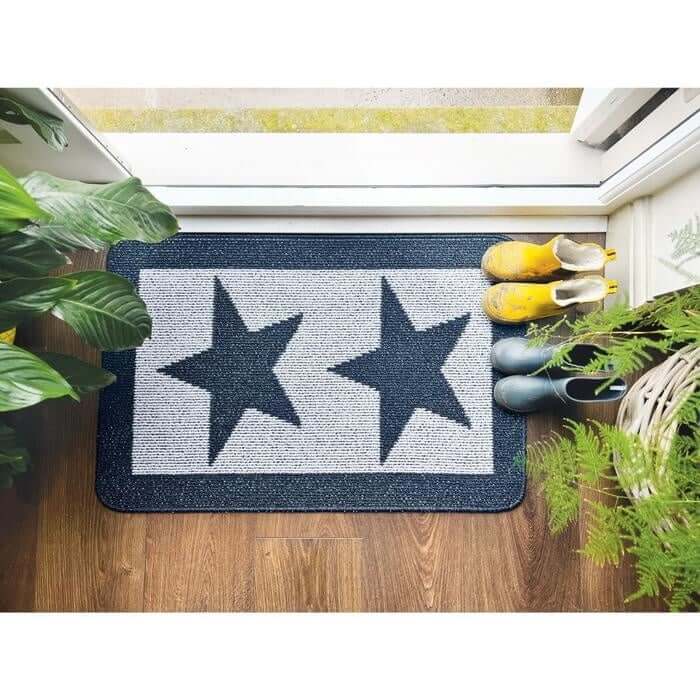 Washable Mat and Runner Star Design - Bargainia.com - 5026134604476 - MUSTAR_NAVYXX_067X200