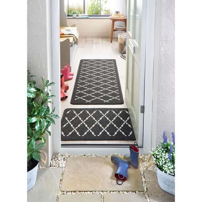 Washable Mat and Runners Diamond - Bargainia.com - 5026134611320 - MUARBO_CHARCL_050X080
