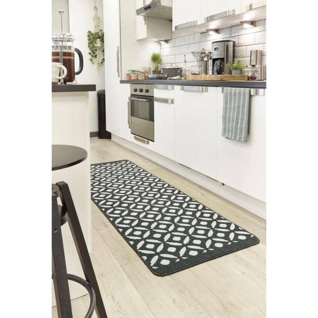 Washable Mat and Runners Geometric Design - Bargainia.com - 5026134611160 - MUCRES_CHARCL_050X080