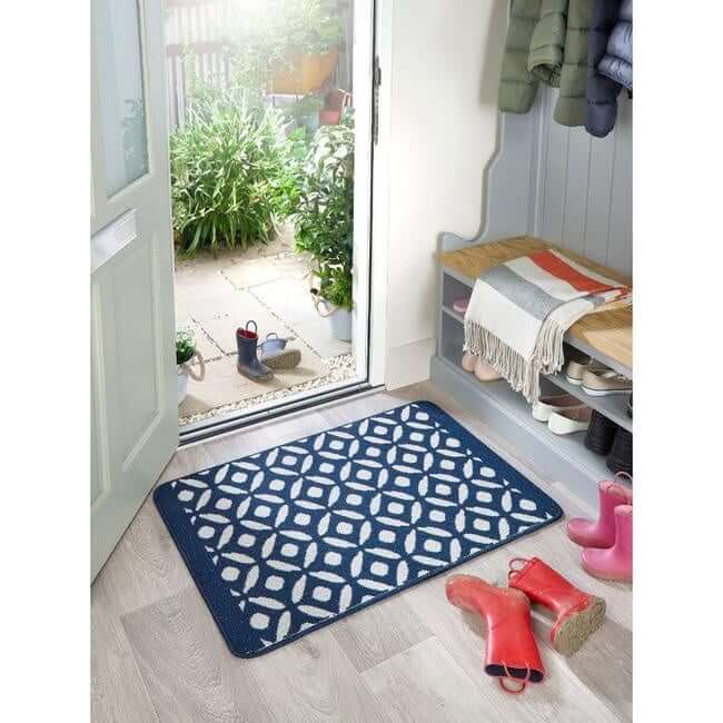 Washable Mat and Runners Geometric Design - Bargainia.com - 5026134611207 - MUCRES_NAVYXX_050X080