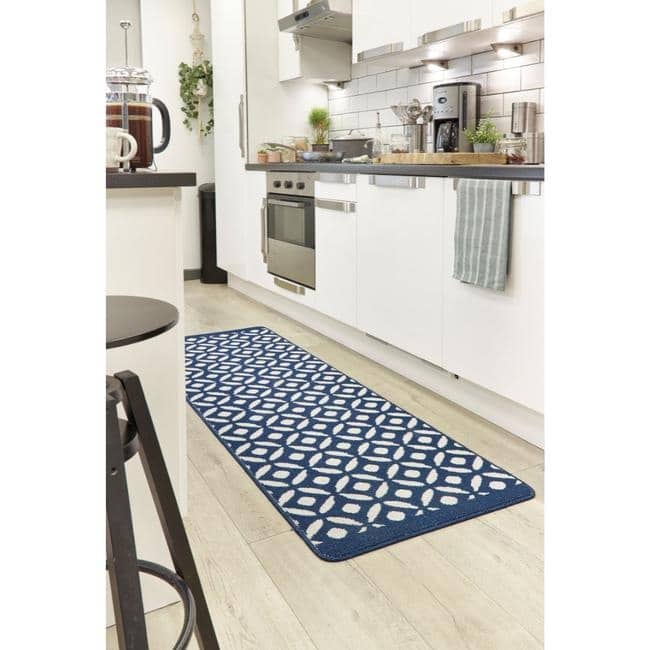 Washable Mat and Runners Geometric Design - Bargainia.com - 5026134611207 - MUCRES_NAVYXX_050X080