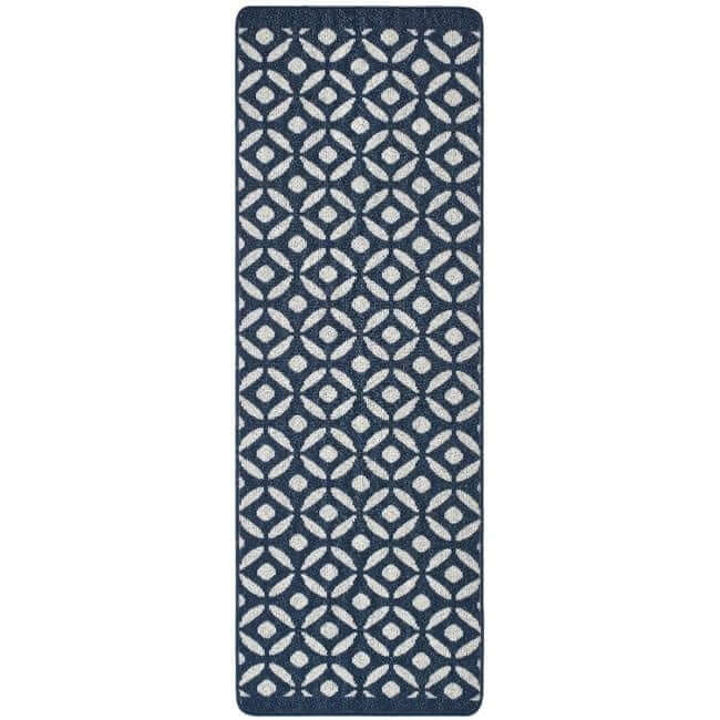 Washable Mat and Runners Geometric Design - Bargainia.com - 5026134611238 - MUCRES_NAVYXX_067X200