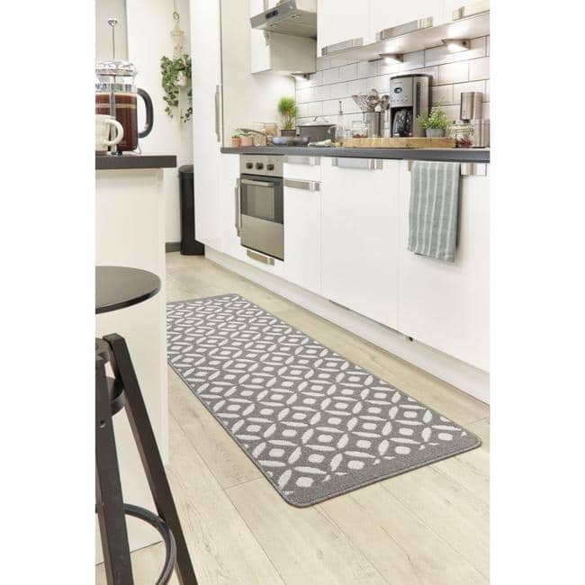 Washable Mat and Runners Geometric Design - Bargainia.com - 5026134611245 - MUCRES_SILVER_050X080