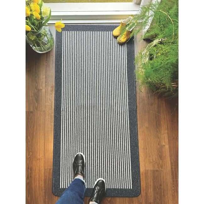 Washable Mat and Runners Stripe Design - Bargainia.com - 5026134544918 - MUSTPE_CHARCL_050X080