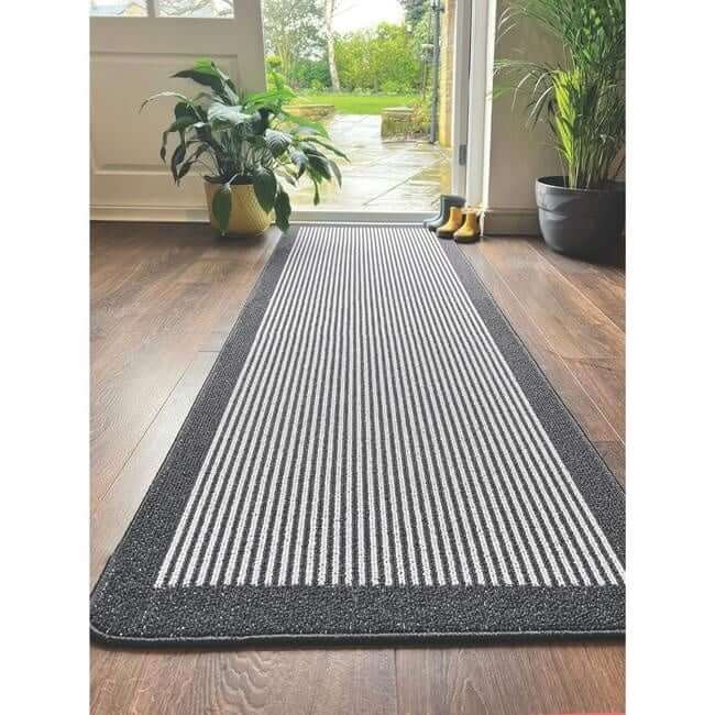 Washable Mat and Runners Stripe Design - Bargainia.com - 5026134544918 - MUSTPE_CHARCL_050X080