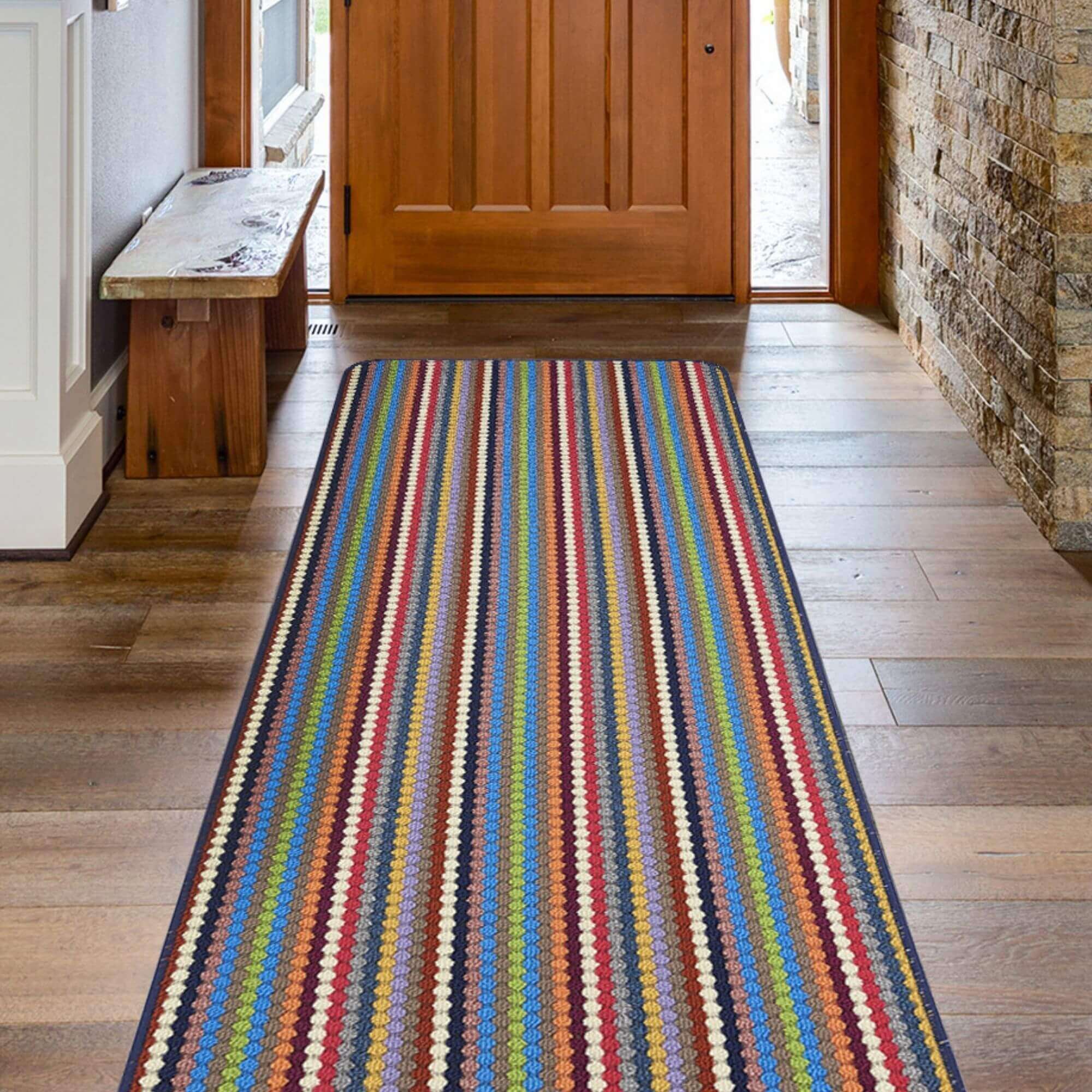 Washable Multicolour Stripe Mats| 111 - Bargainia.com - 5060676060628 - HEL003004