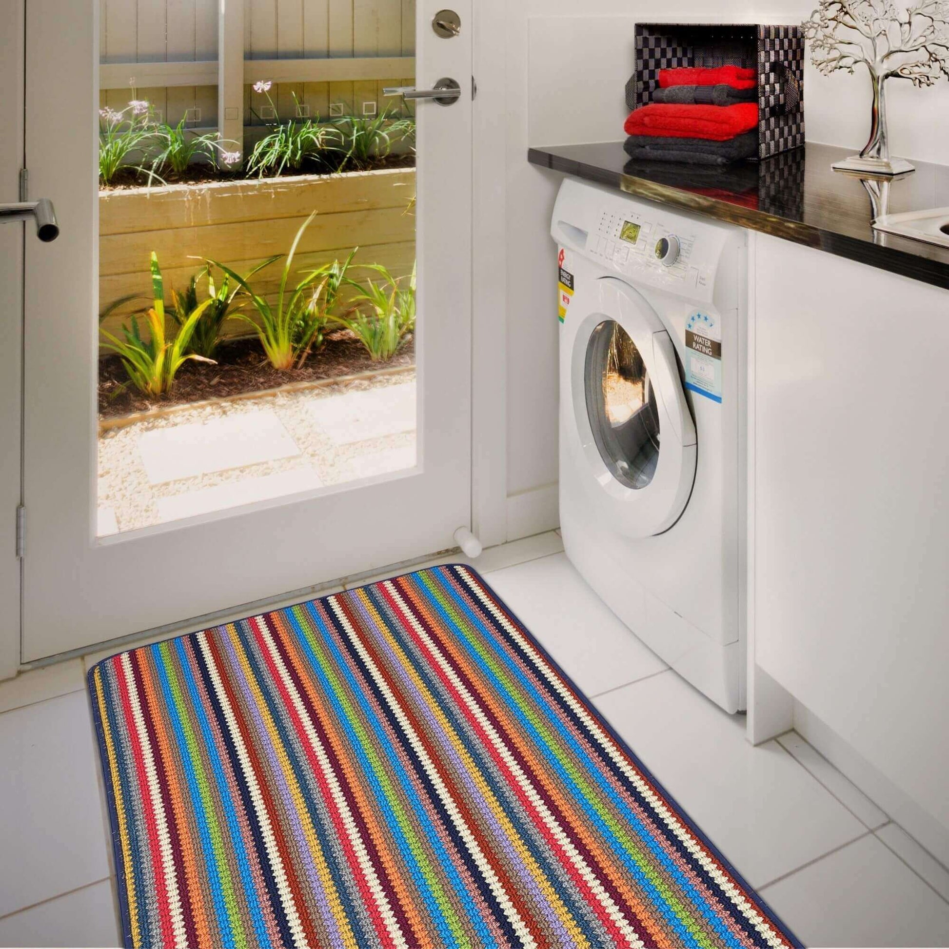 Washable Multicolour Stripe Mats| 111 - Bargainia.com - 5060676060642 - HEL010004
