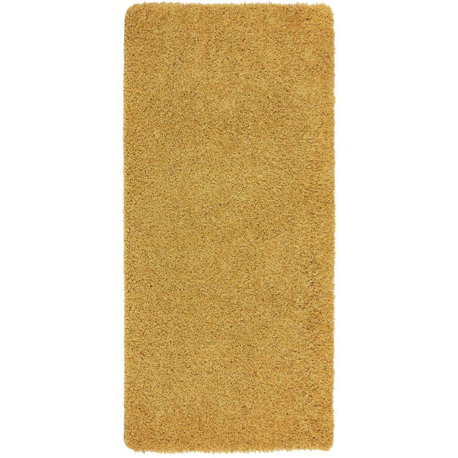 Washable Ochre Shaggy Rug - Bargainia.com - 