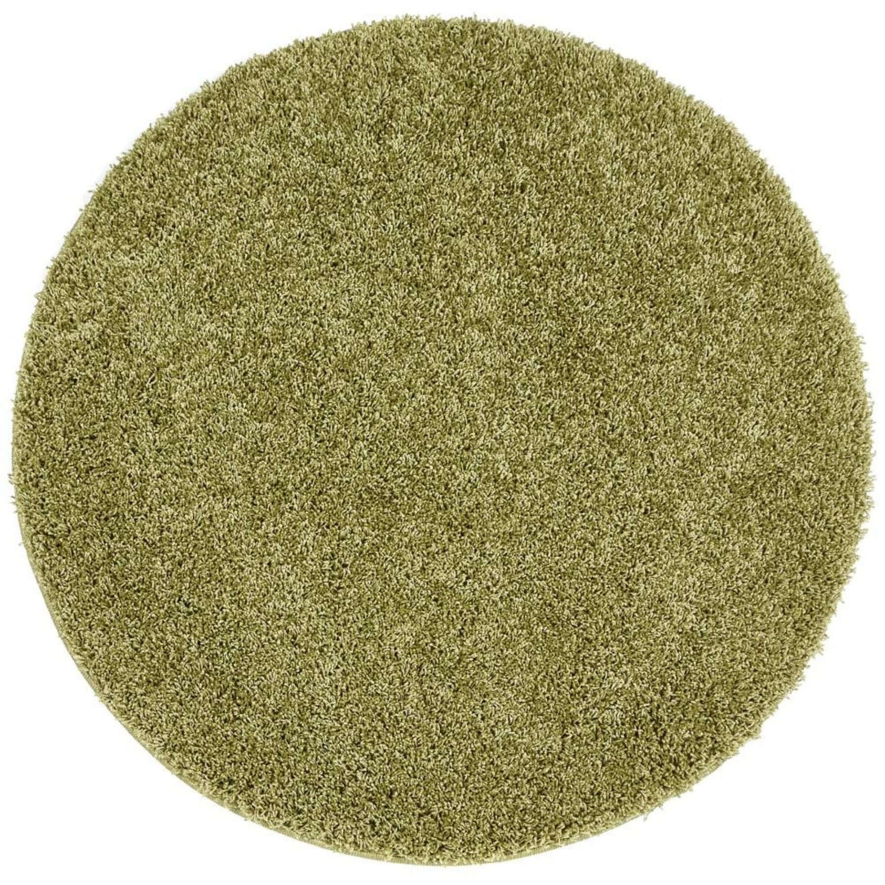 Washable Olive Green Shaggy Rug - Bargainia.com - 5026134546189 - MYRUGX_OLIVEX_100xCIR