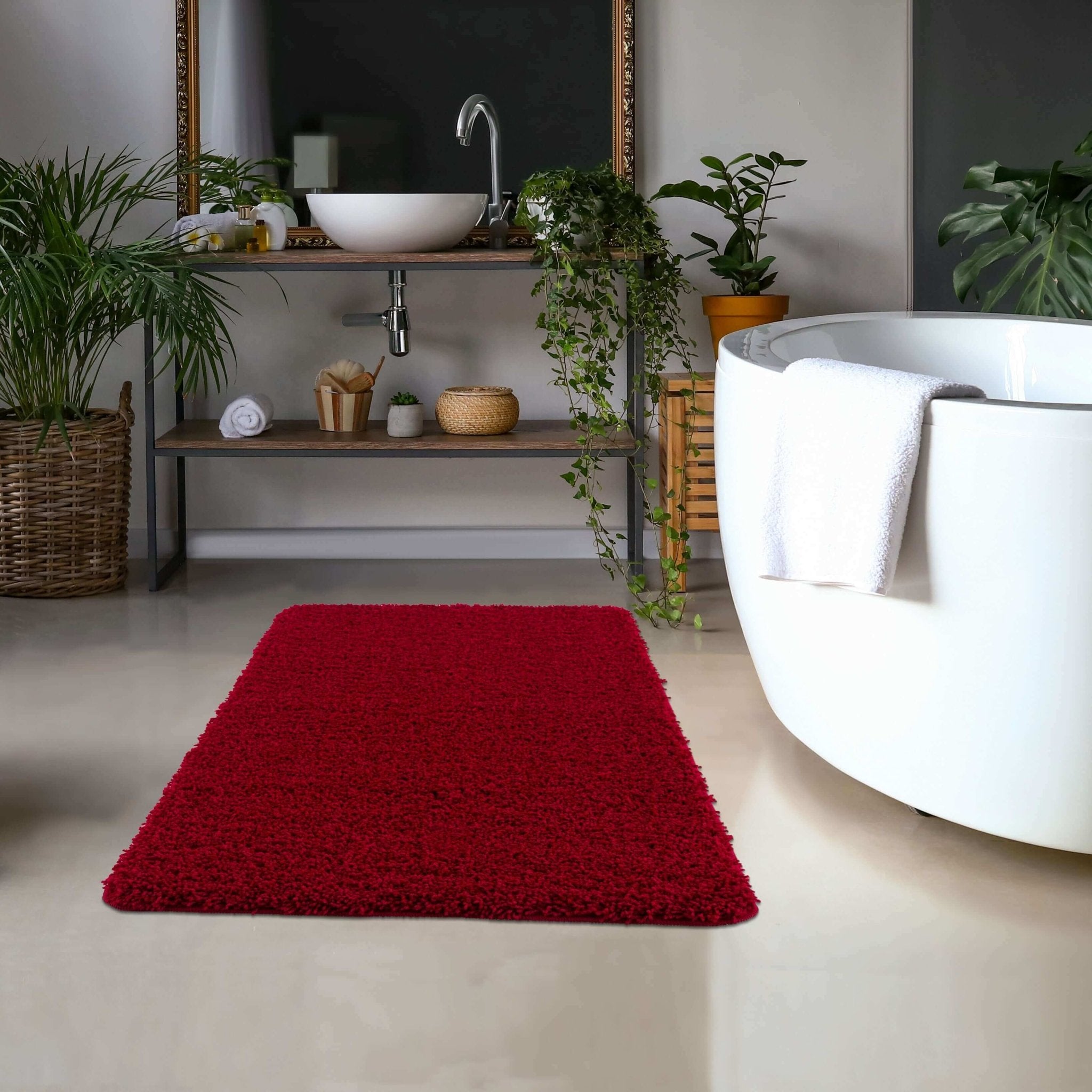 Washable Red Shaggy Rug - Bargainia.com - 5026134546219 - MYRUGX_REDXXX_100xCIR