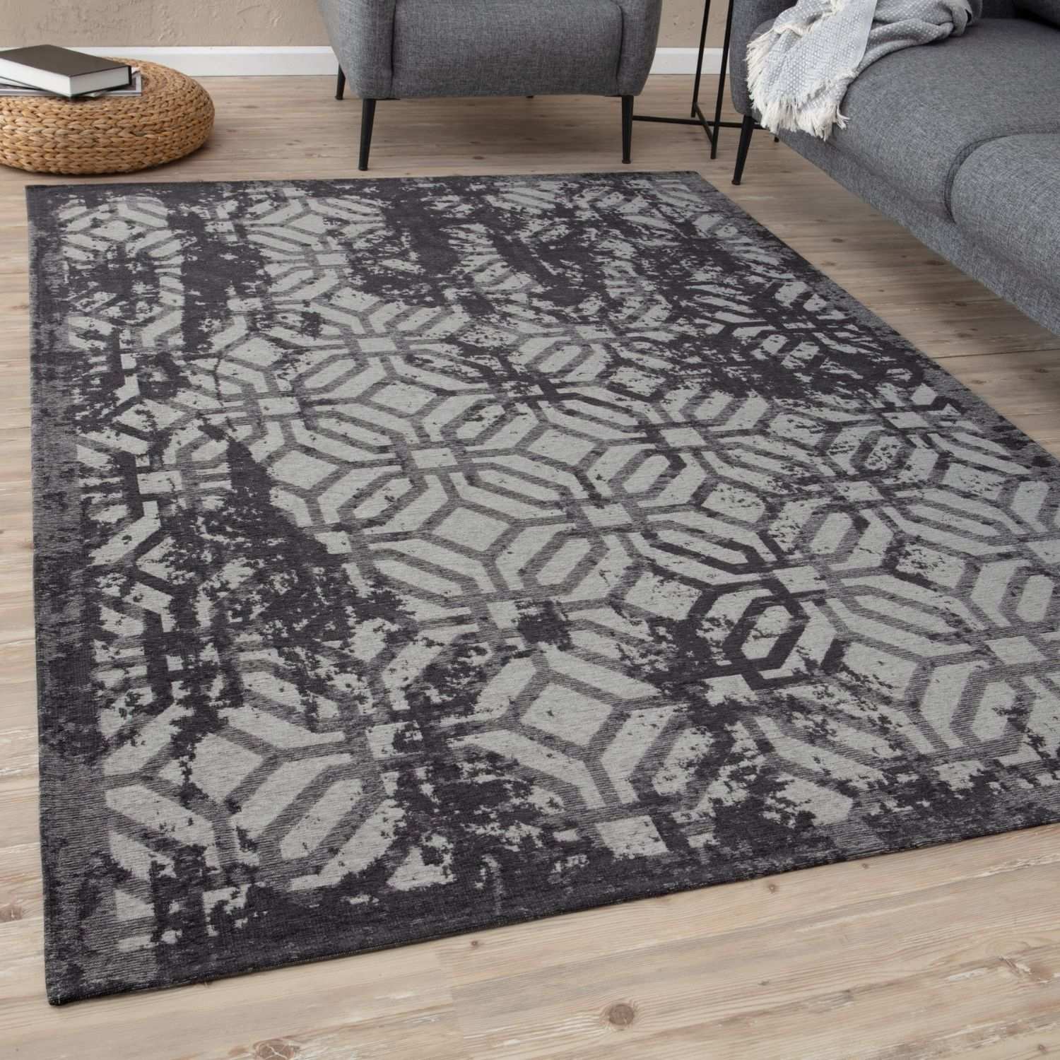 Washable Rug Carina Black | 6930B - Bargainia.com - 5056584501841 - 48916-my