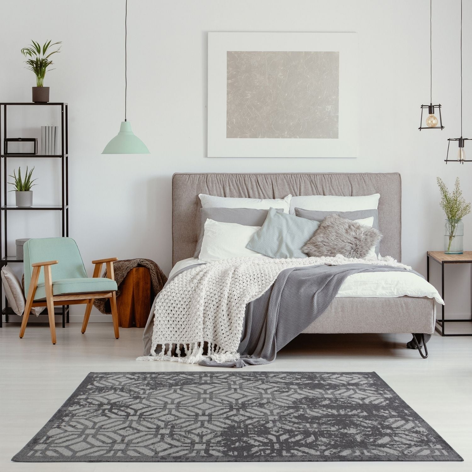 Washable Rug Carina Black | 6930B - Bargainia.com - 5056584501841 - 48916-my