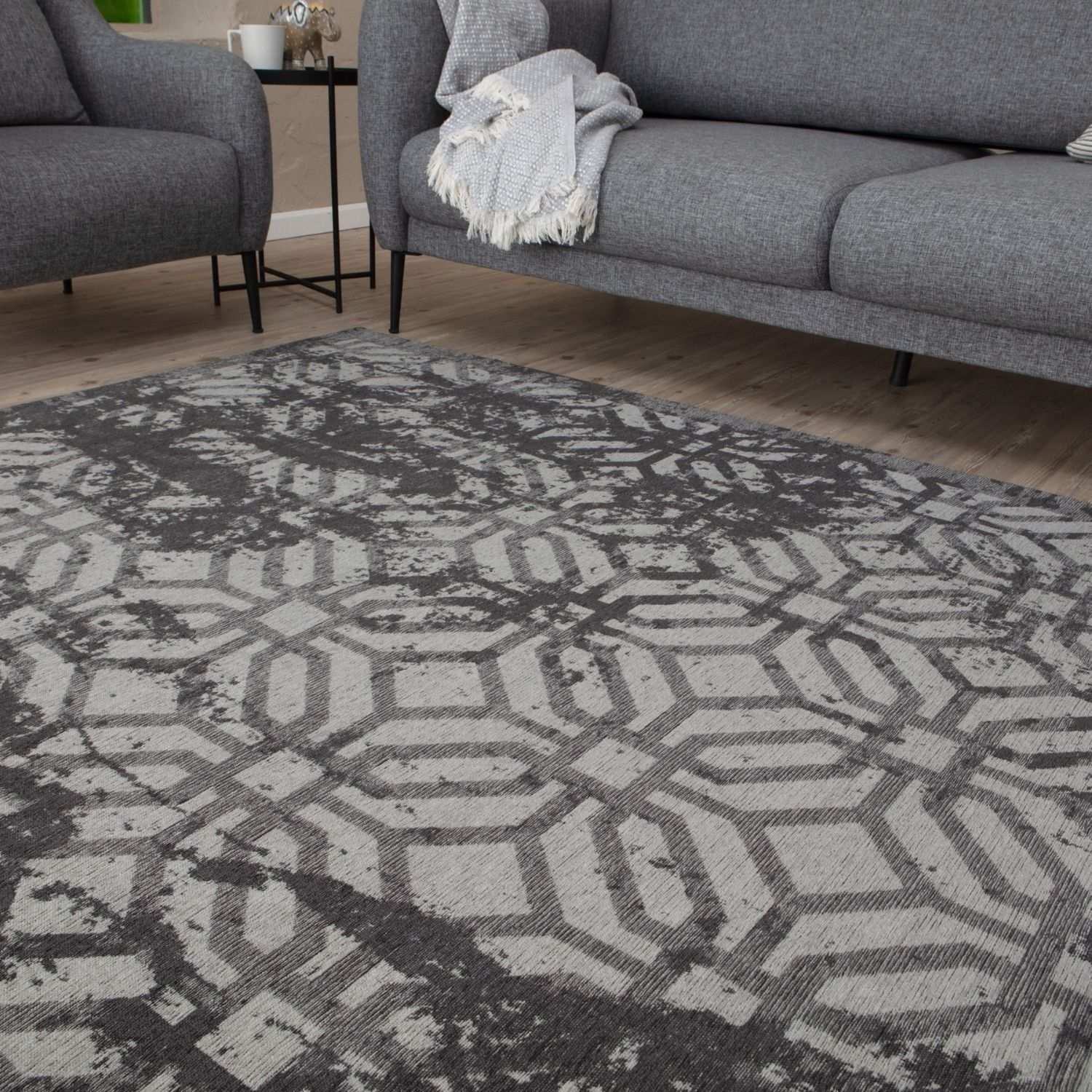Washable Rug Carina Black | 6930B - Bargainia.com - 