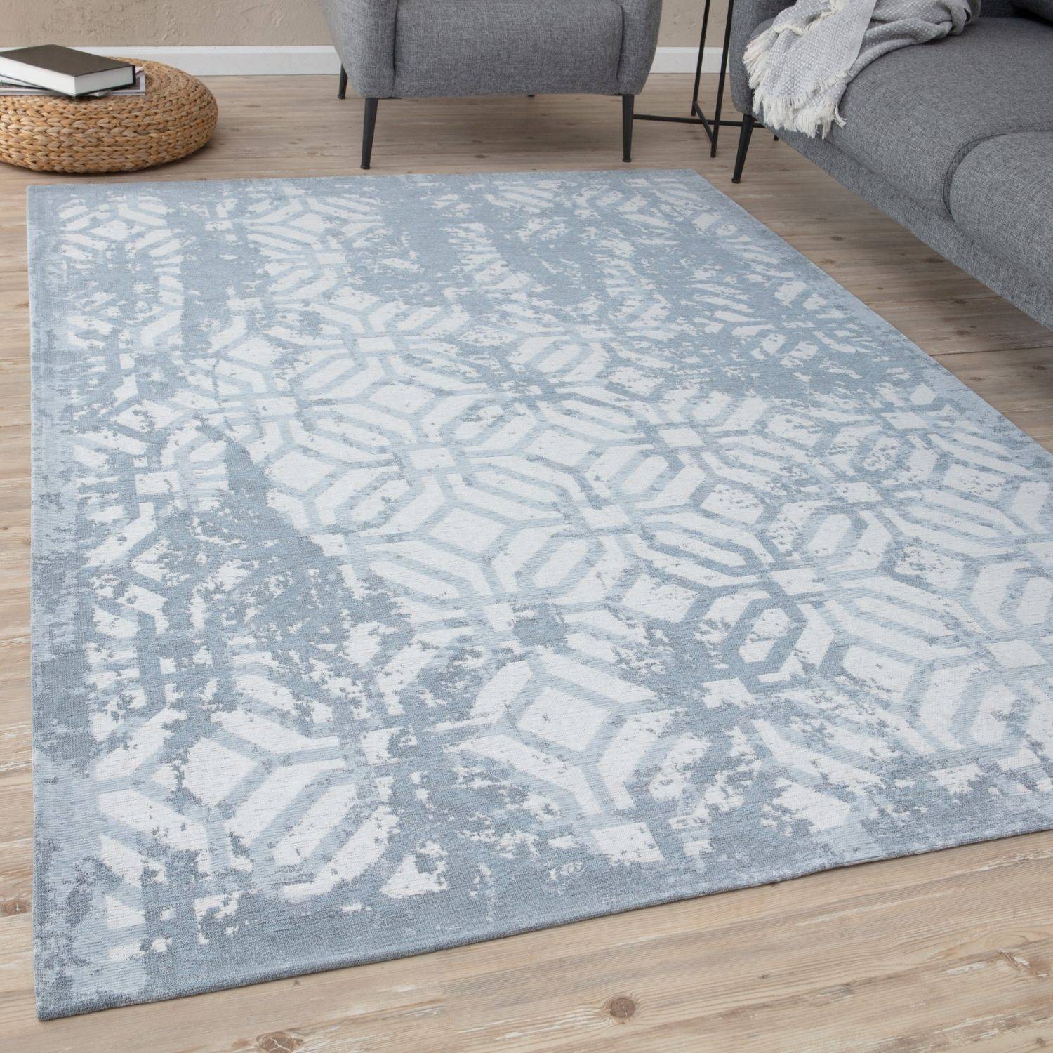 Washable Rug Carina Blue | 6931B - Bargainia.com - 
