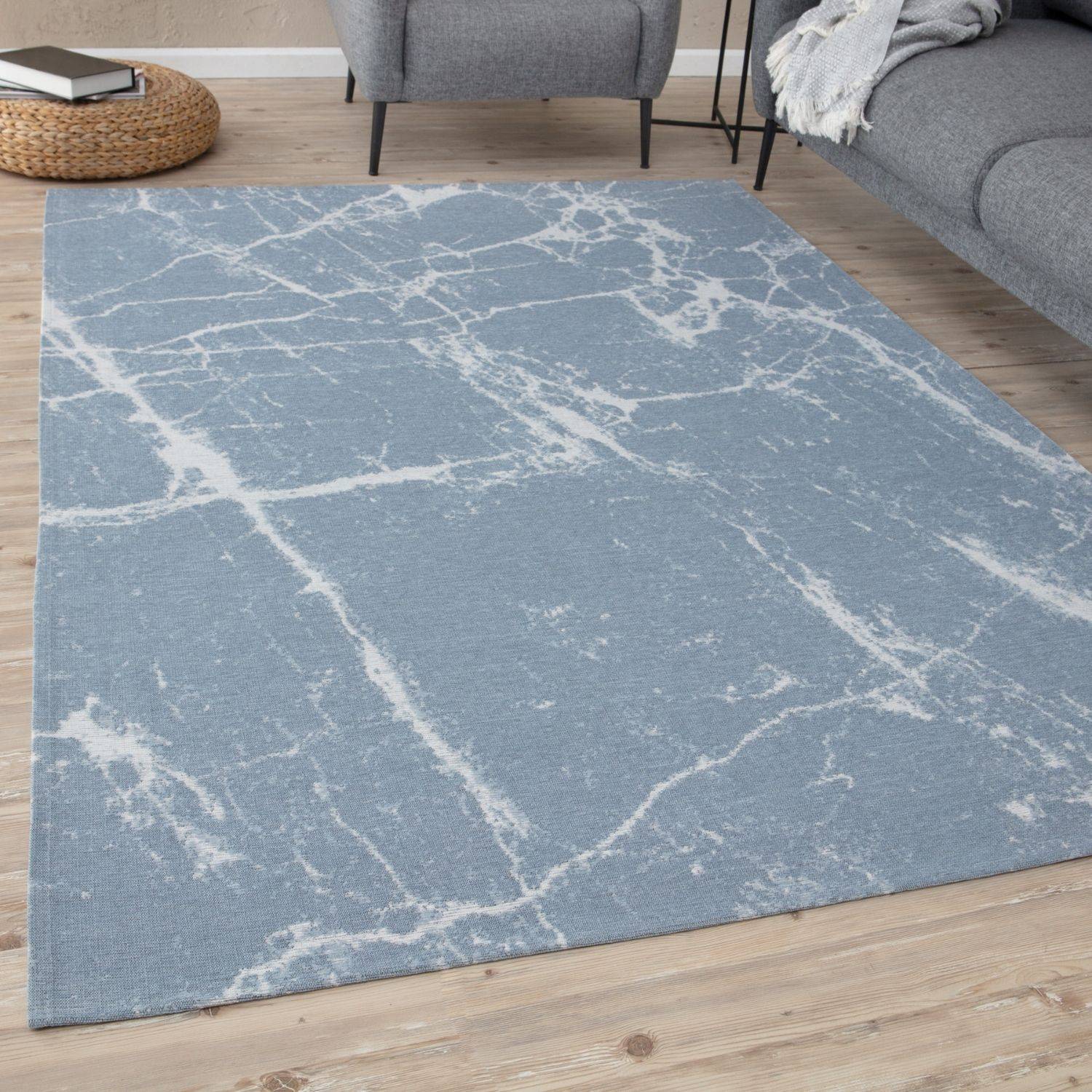 Washable Rug Carina Blue | 6955 - Bargainia.com - 