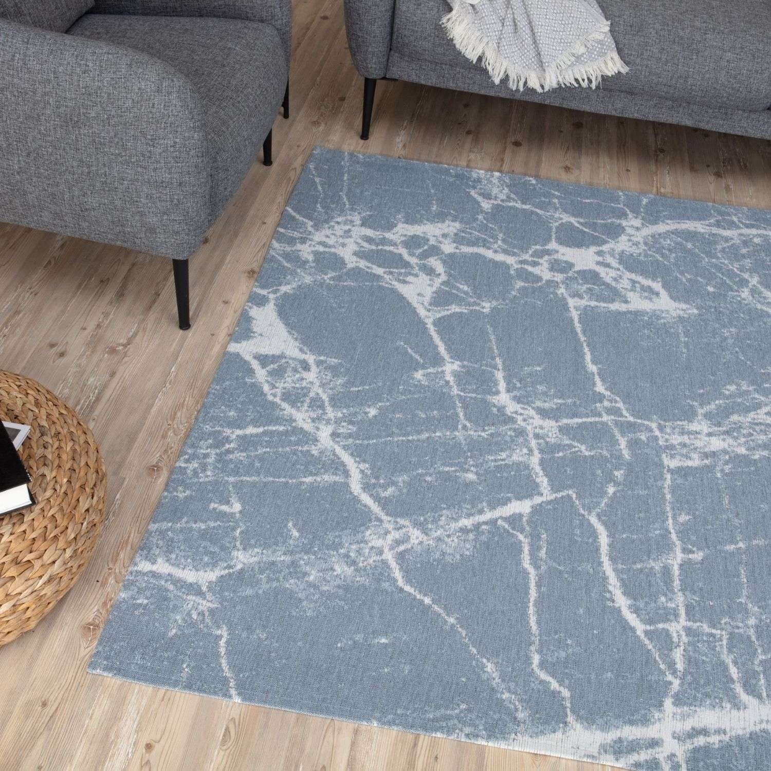 Washable Rug Carina Blue | 6955 - Bargainia.com - 