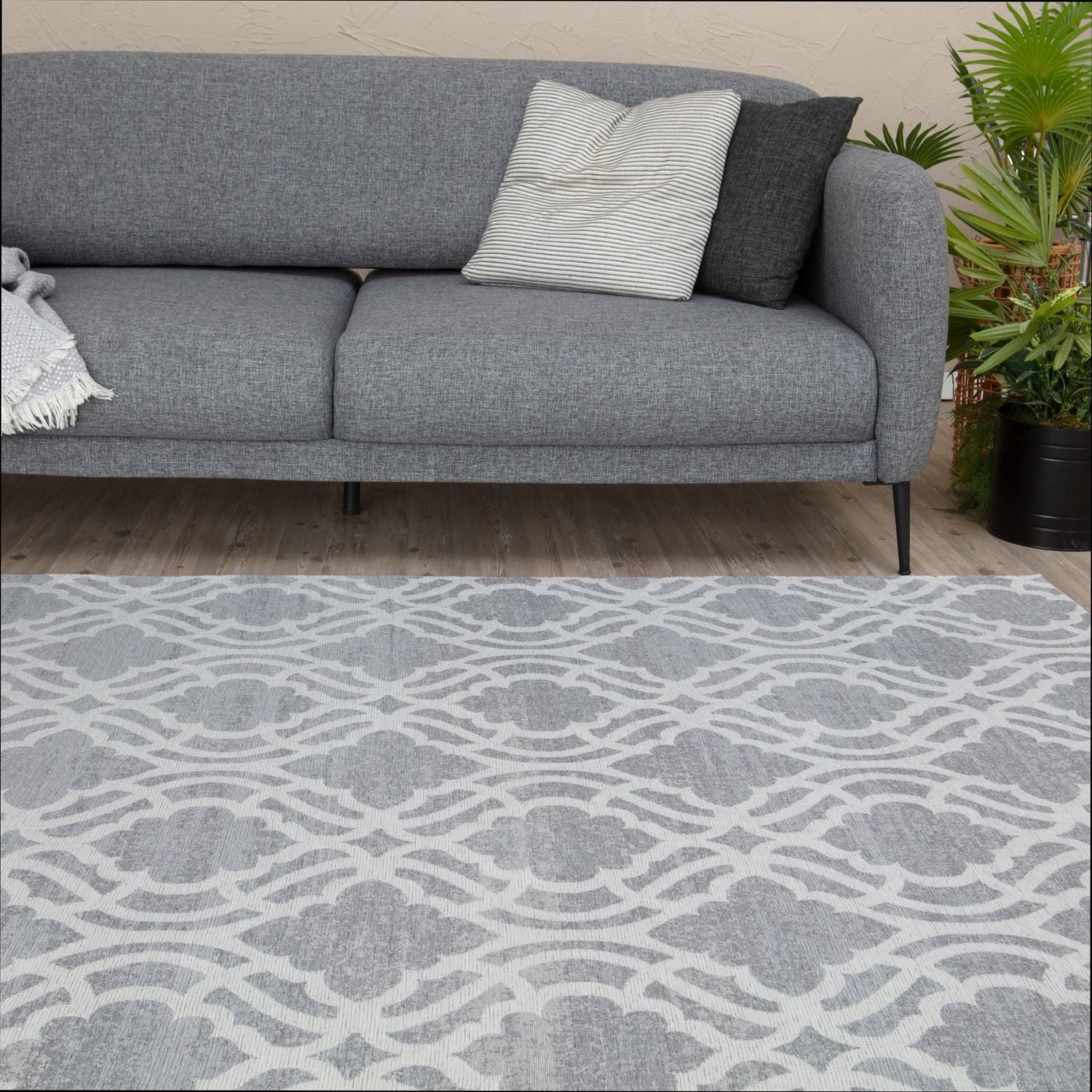 Washable Rug Carina Grey | 6901G - Bargainia.com - 