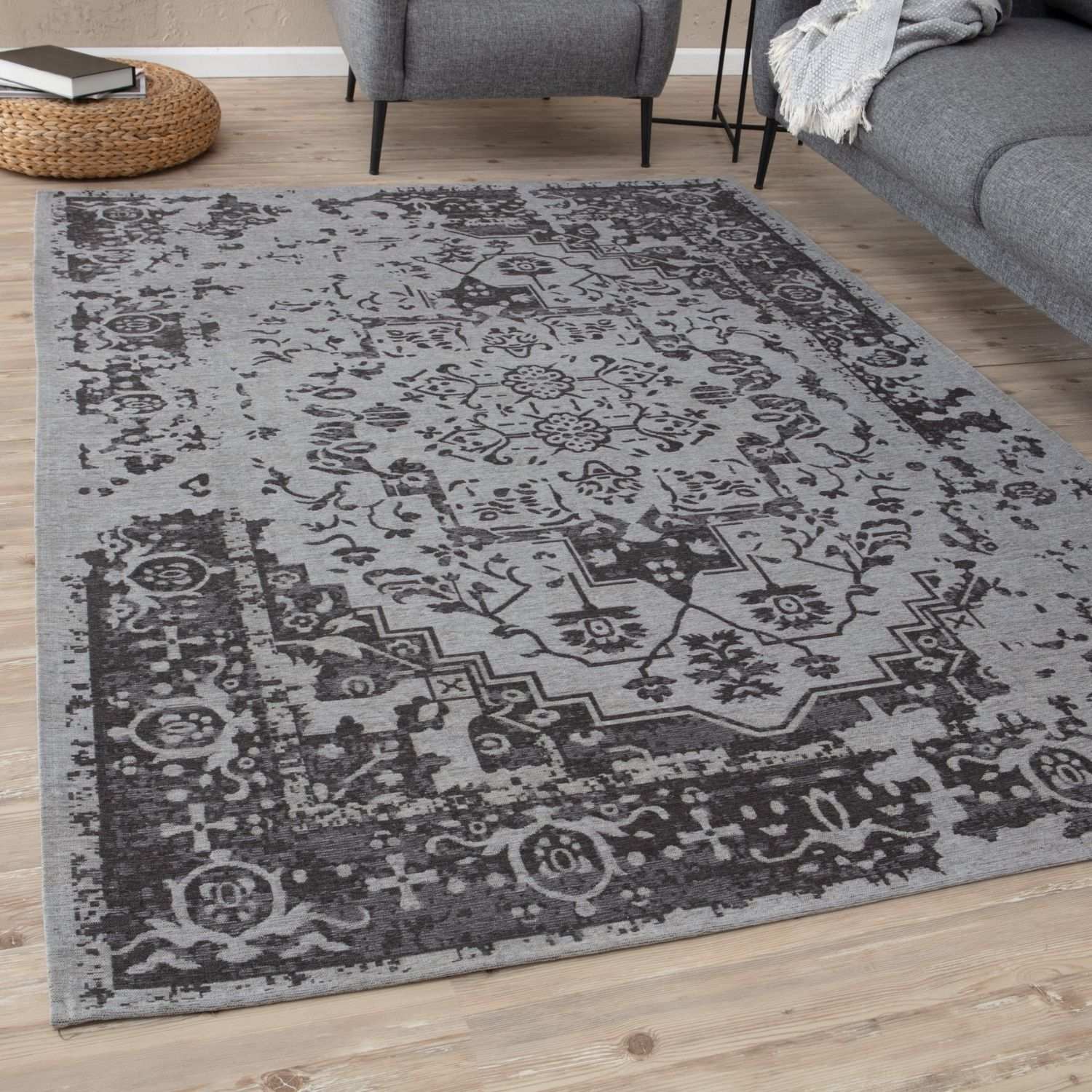 Washable Rug Carina Grey | 6963 - Bargainia.com - 