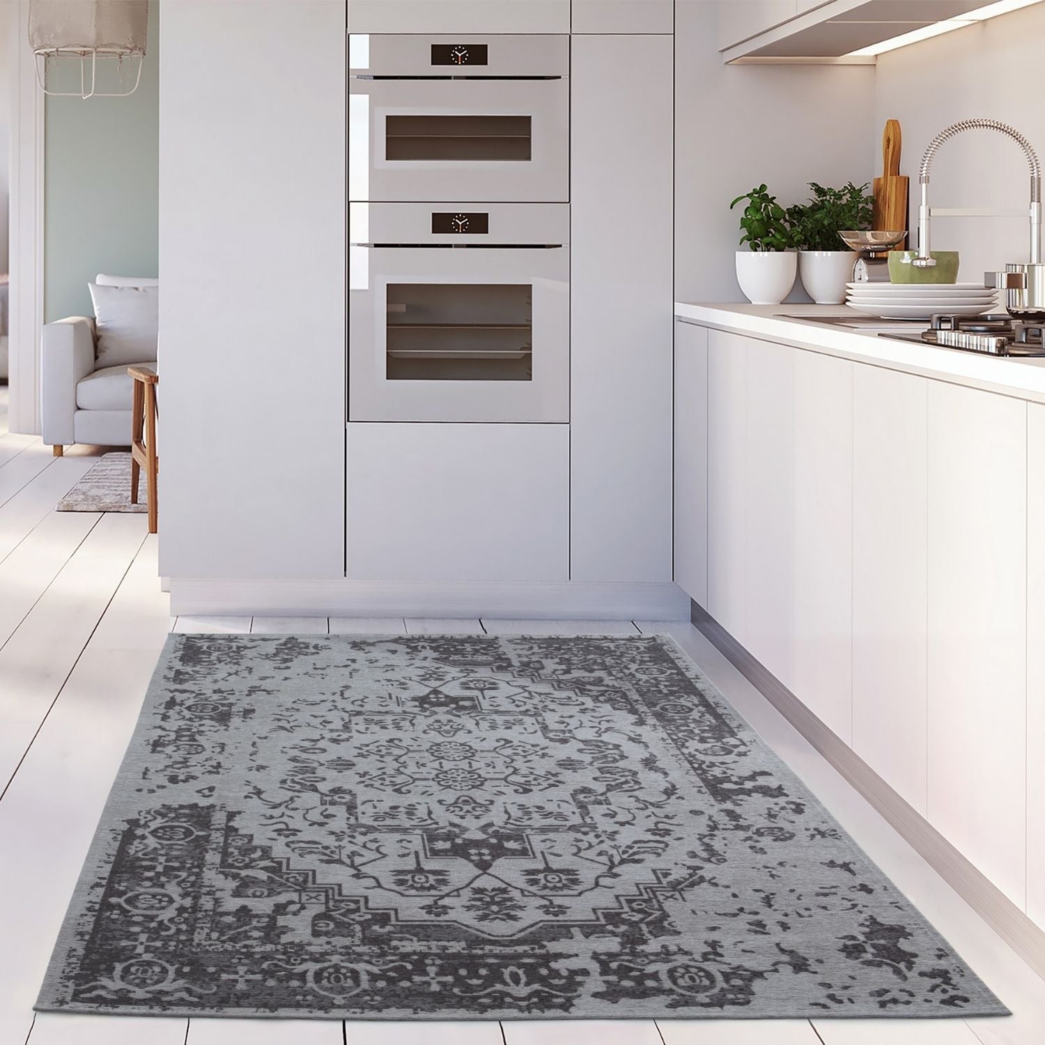 Washable Rug Carina Grey | 6963 - Bargainia.com - 
