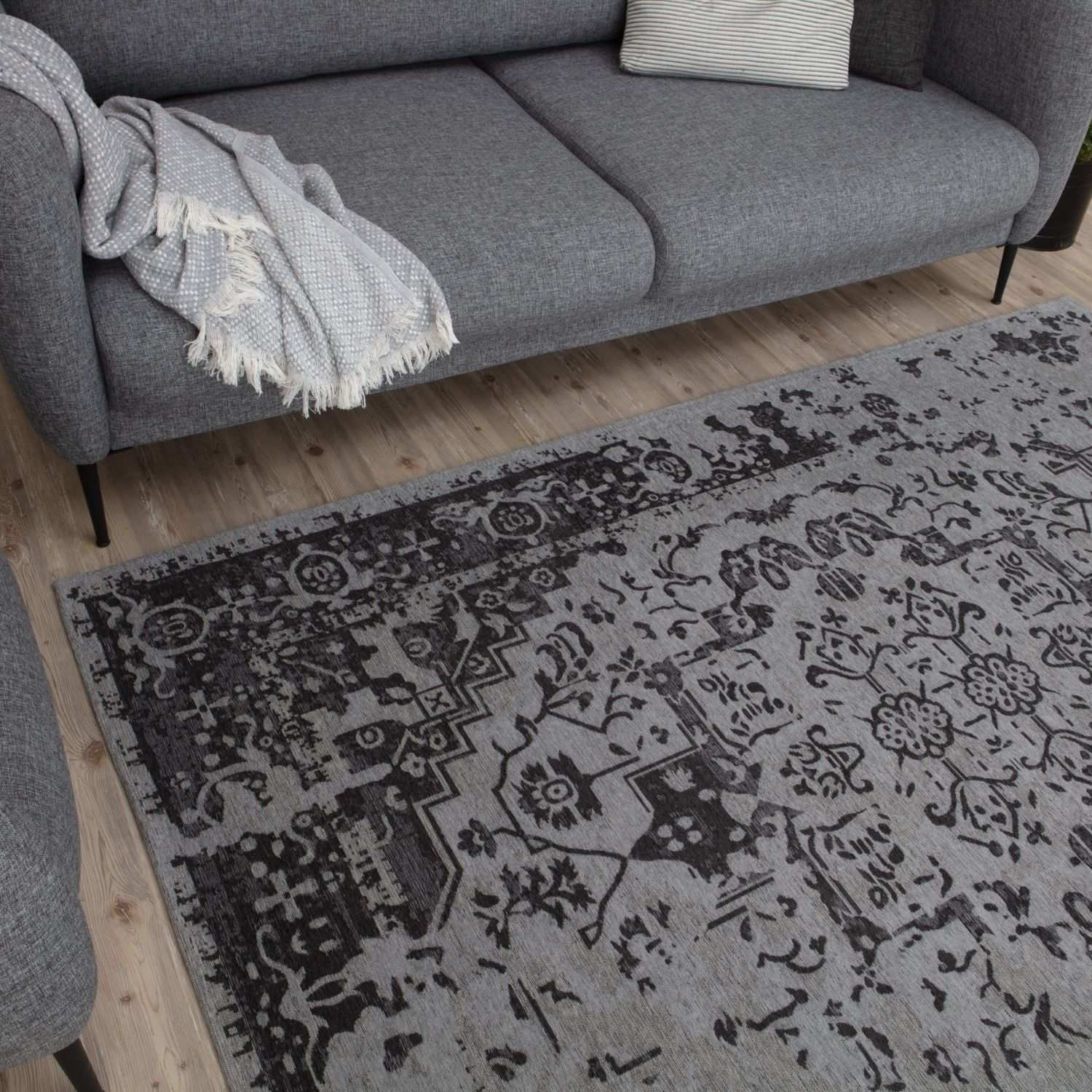 Washable Rug Carina Grey | 6963 - Bargainia.com - 