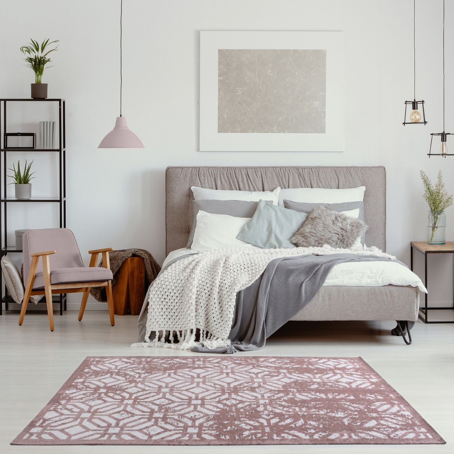 Washable Rug Carina Pink | 6933 - Bargainia.com - 