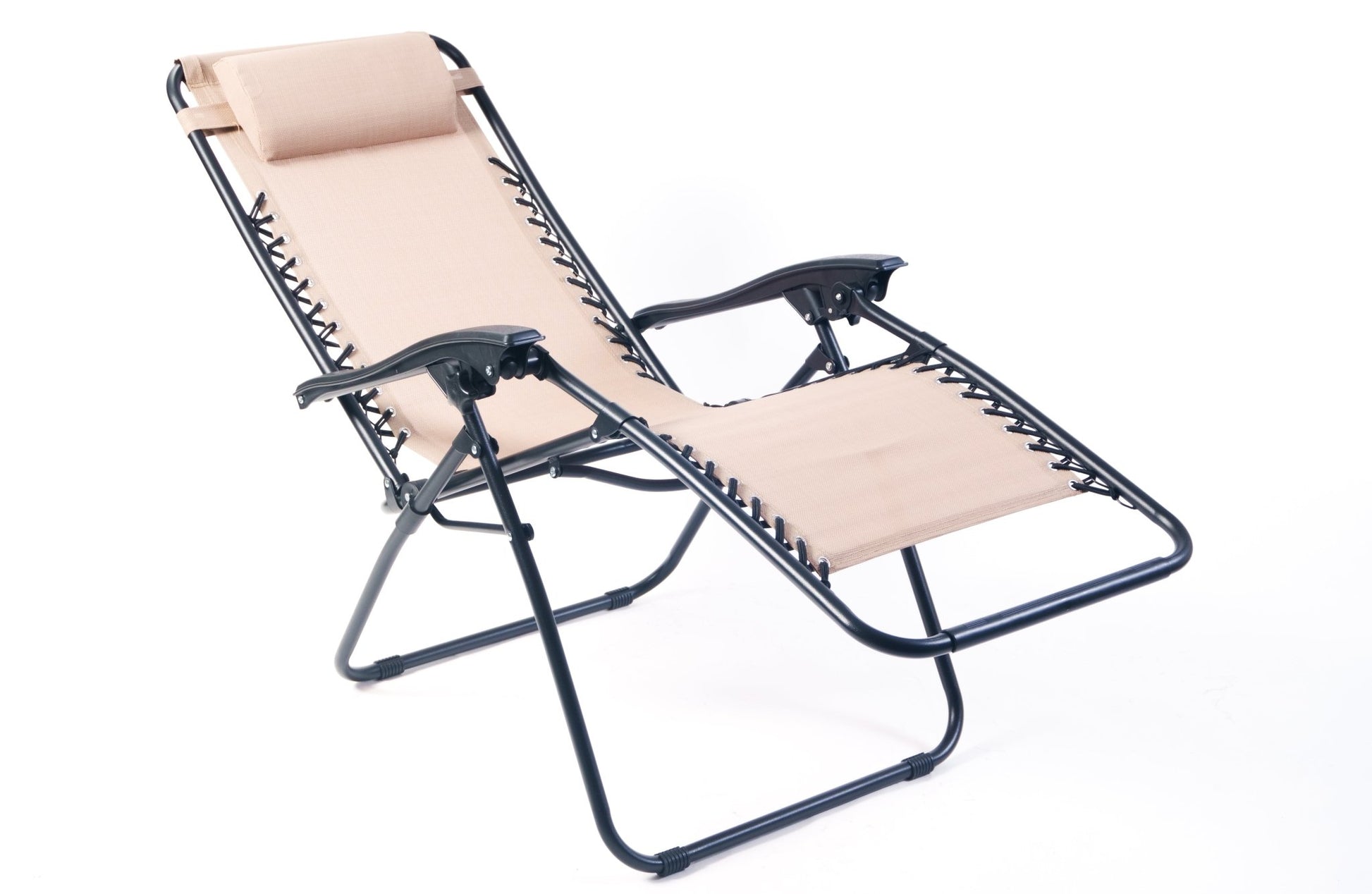 Weatherproof Zero Gravity Reclining Sun Loungers - Beige - Bargainia.com -  - 25076