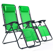 Weatherproof Zero Gravity Reclining Sun Loungers - Green - Bargainia.com -  - 25075-S2