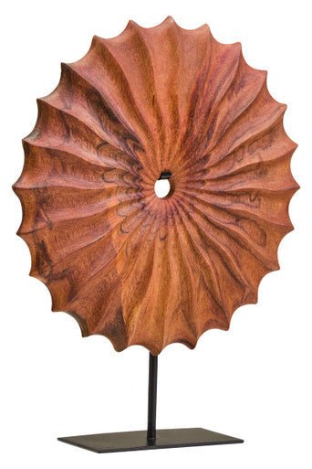Westo Brown Wood Round Sculpture With Black Base - Bargainia.com - 5063227016228